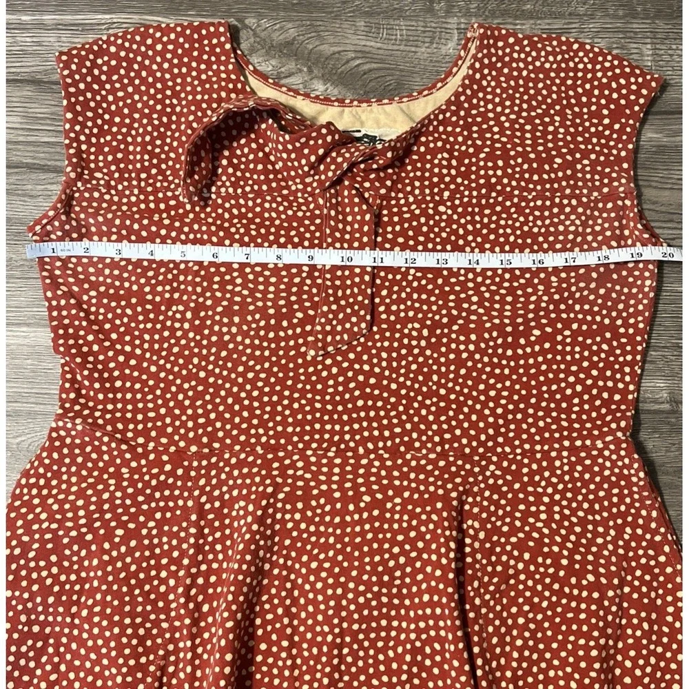 Effie's Heart The Ready Dress in Chamomile Print Burnt Orange Polka Dot Size 1X - Picture 6 of 9
